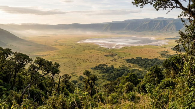 featured image (14)-Photoroom Aerial-style view of the Ngorongoro Crater floor with a lake and grazing herds